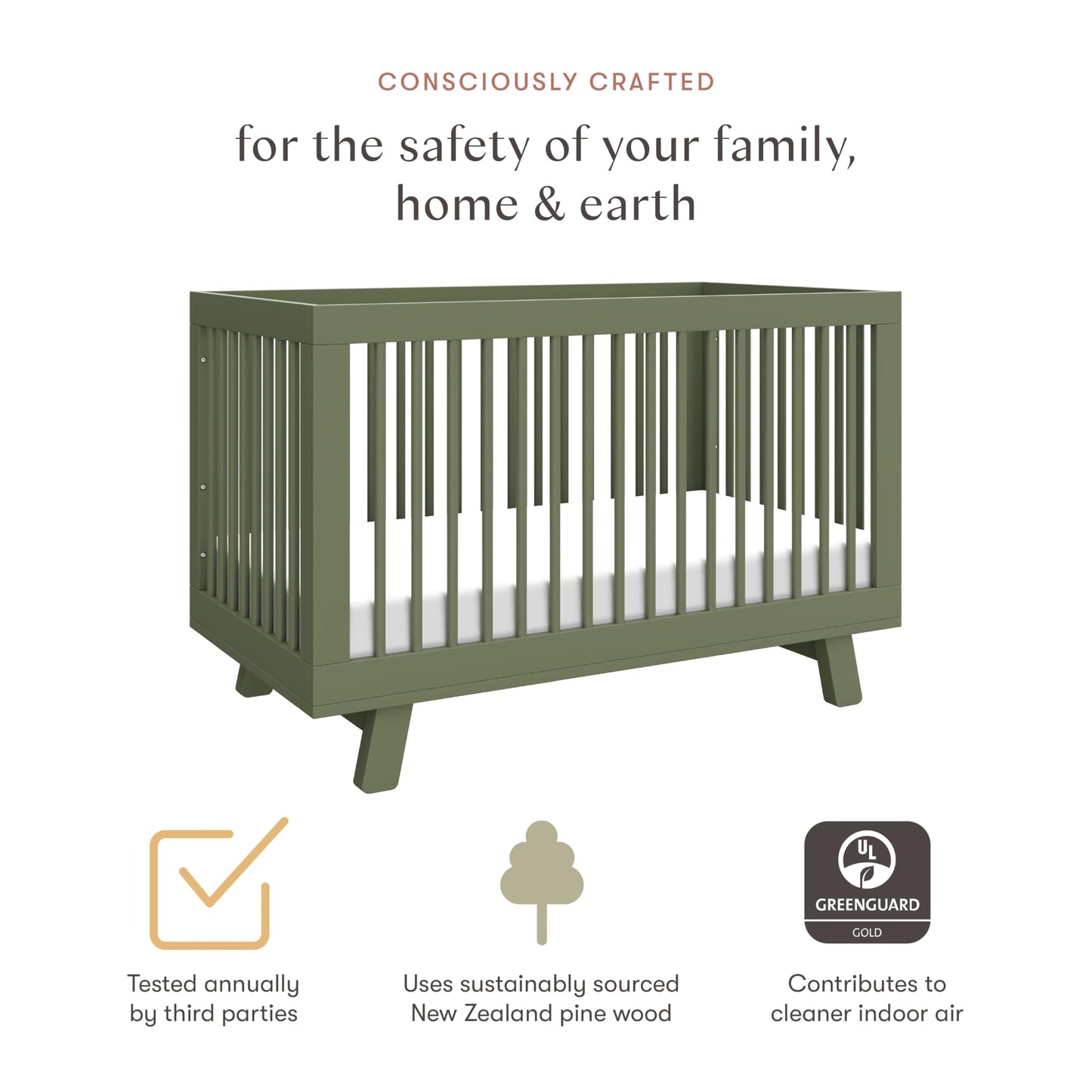 Babyletto Hudson 3-in-1 Crib: GREENGUARD Gold Purity