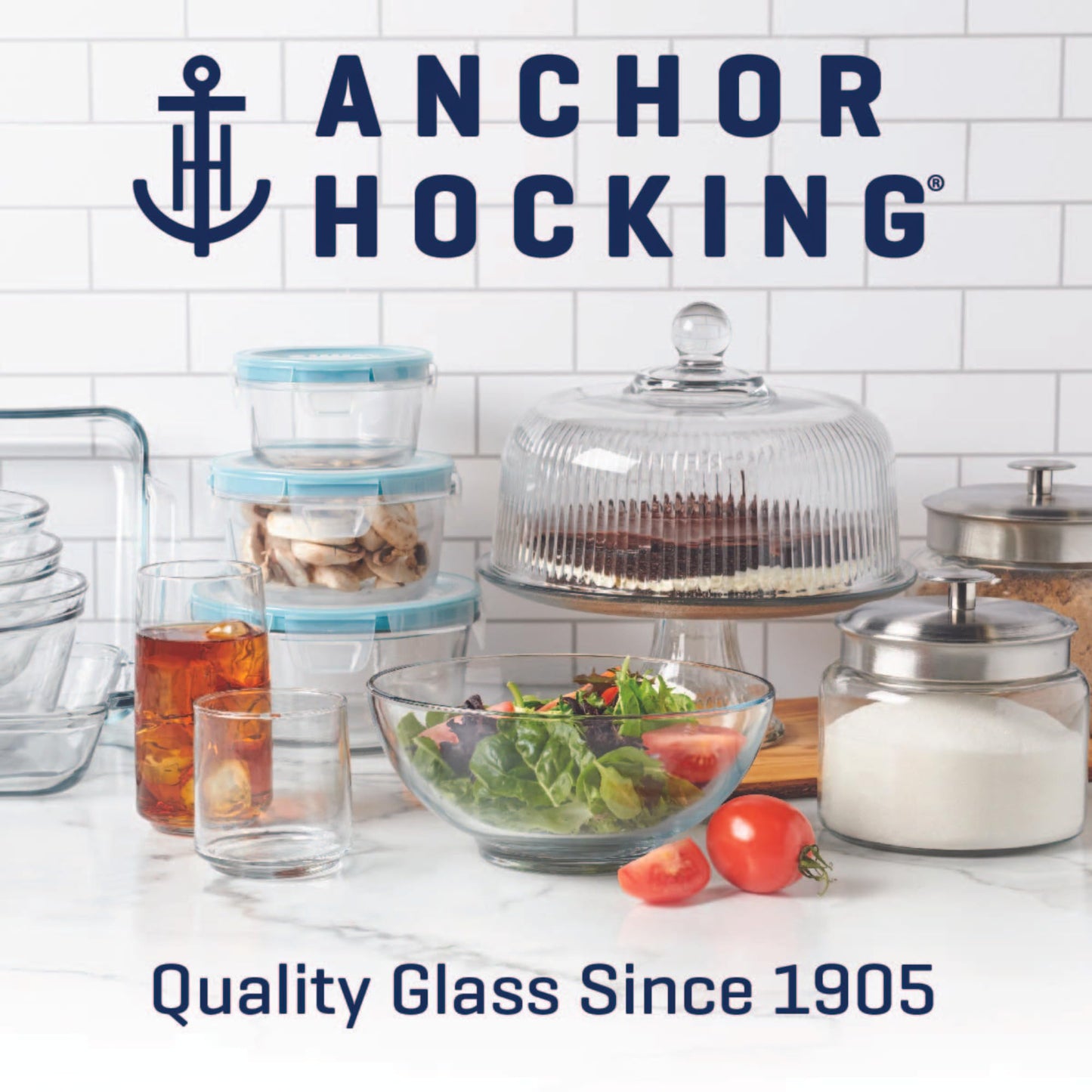 Anchor Hocking Montana 1.5 Gallon Glass Jar: Black Metal Lid