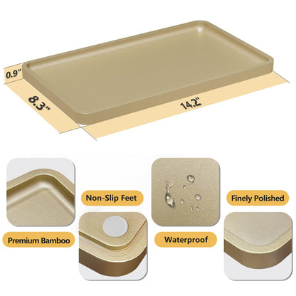 Sustainable Bamboo Bathroom Vanity Tray: Sleek Countertop Organizer