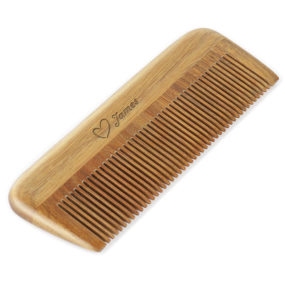 Handmade Green Sandalwood Wooden Comb, Anti-Static & Vegan – Onedor