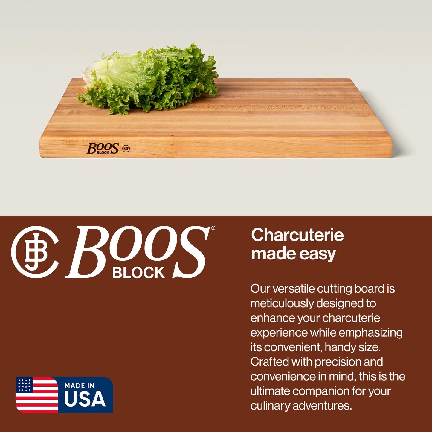 John Boos R-Board Series Maple Cutting Board (24”x18”x1.5”)