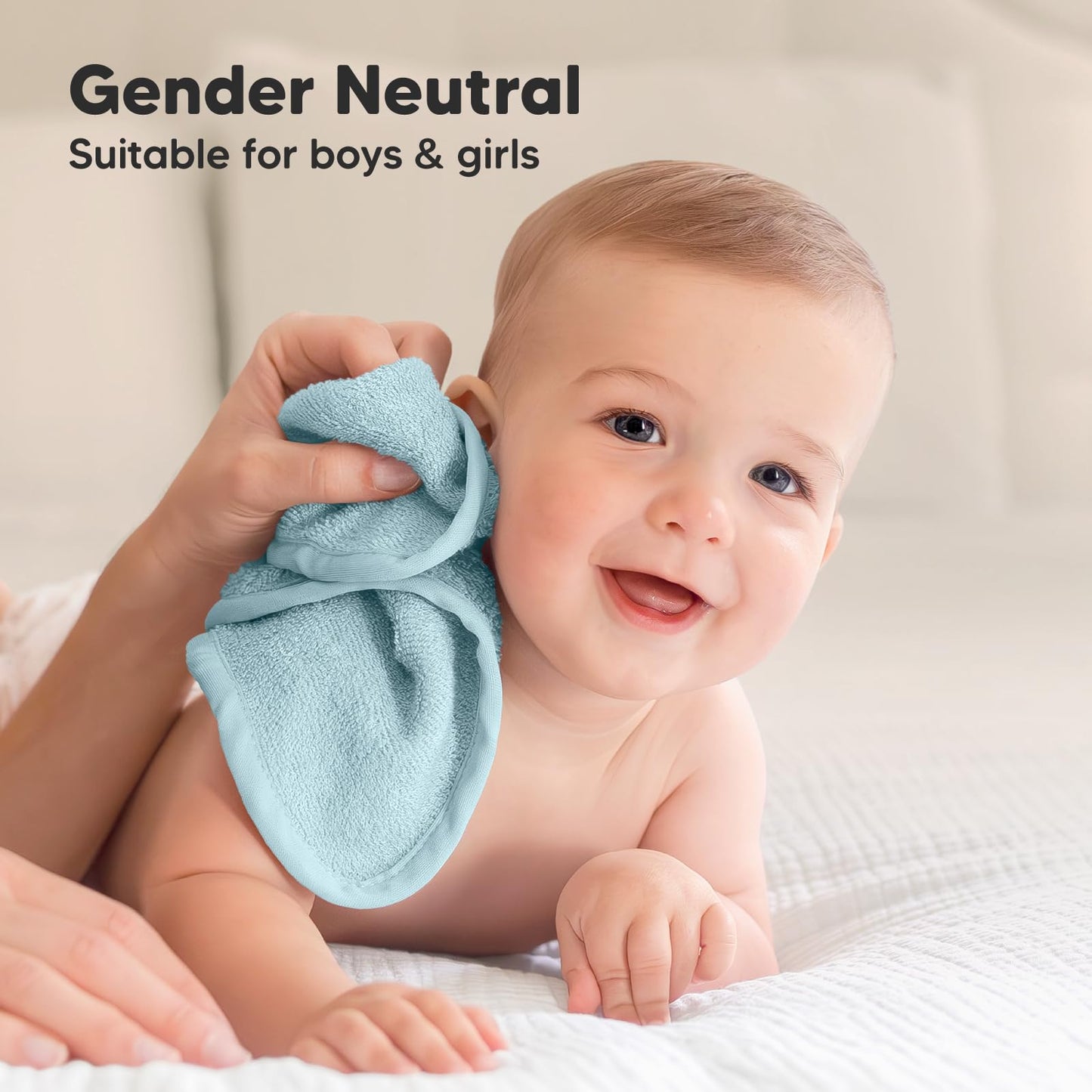 KeaBabies Bamboo Washcloths: 500GSM Ultra-Soft 6-Pack