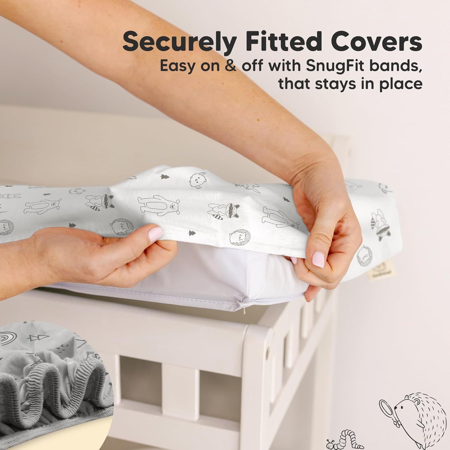 Soothe 100% GOTS-Certified Organic Cotton Changing Pad Covers (2-Pack)