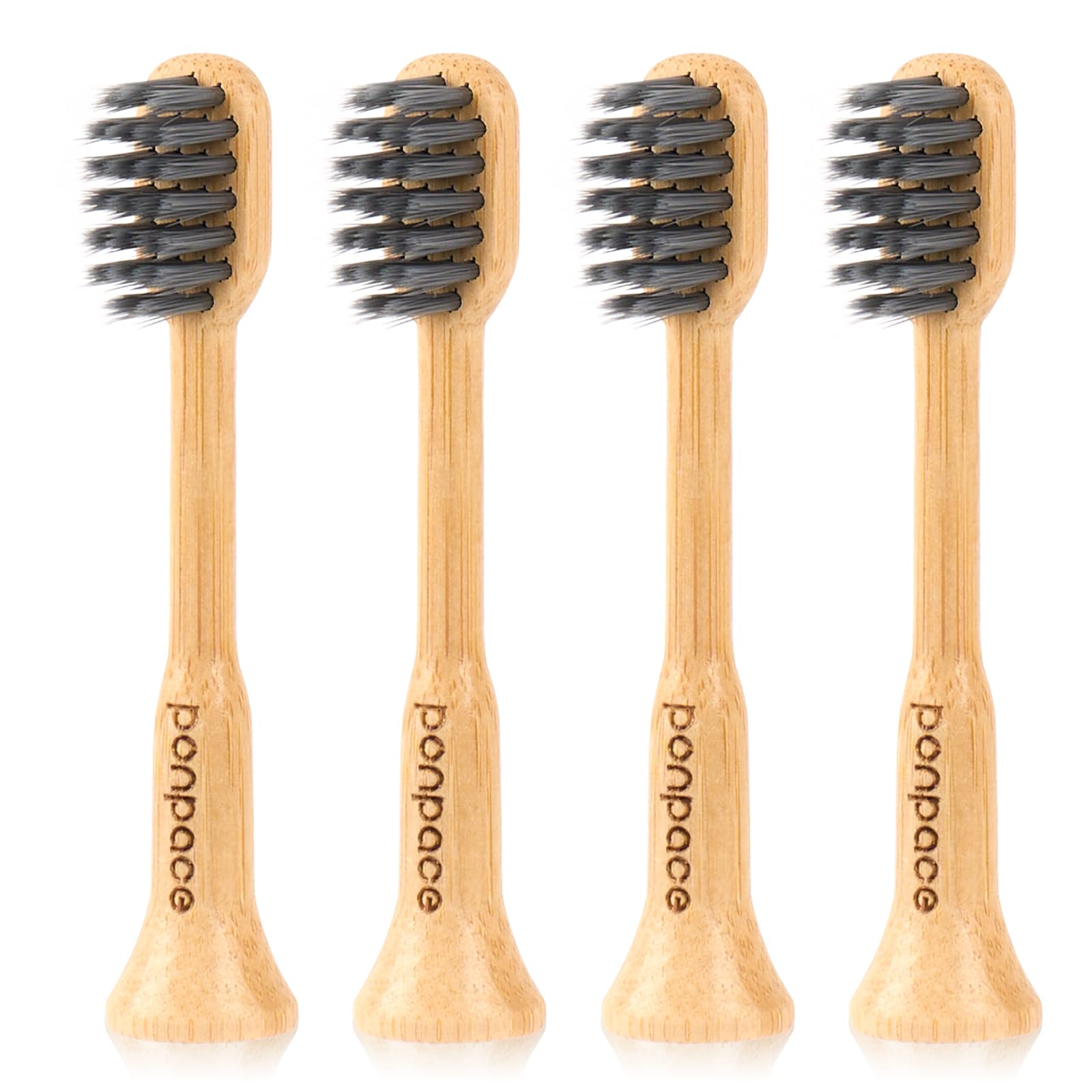 94% Plastic-Free Bamboo Toothbrush Heads with Charcoal Bristles, for Philips One by Sonicare