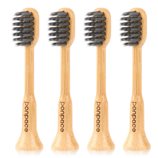 94% Plastic-Free Bamboo Toothbrush Heads with Charcoal Bristles, for Philips One by Sonicare
