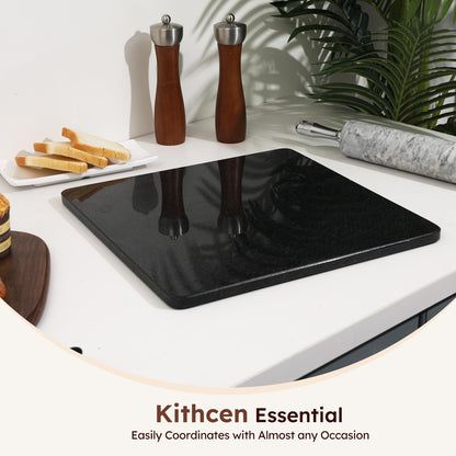 Diflart Natural Granite Cutting Board: Large 16" x 20" Polished Stone Slab.