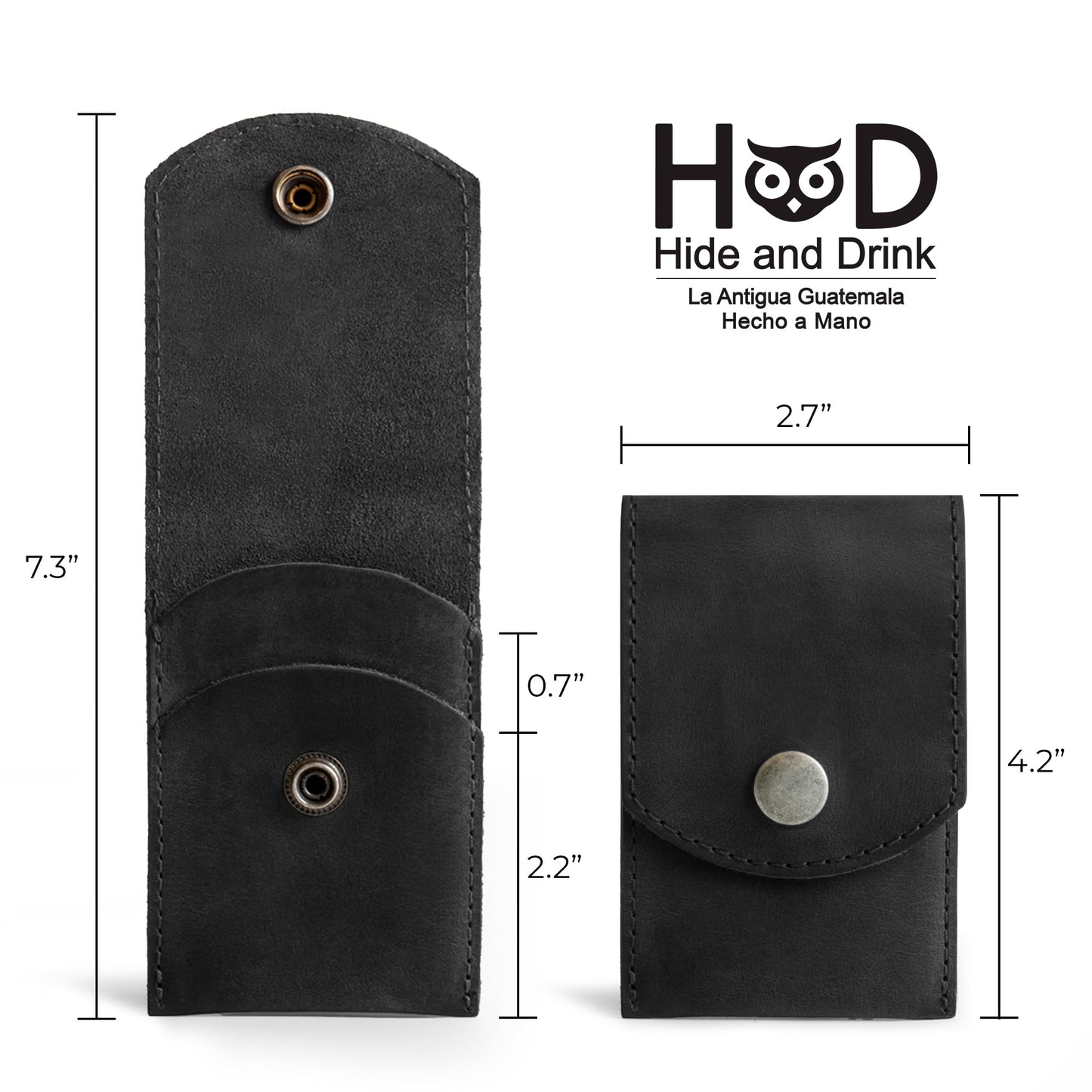 Hide & Drink Full-Grain Leather Double Nail Clipper Case: Handmade