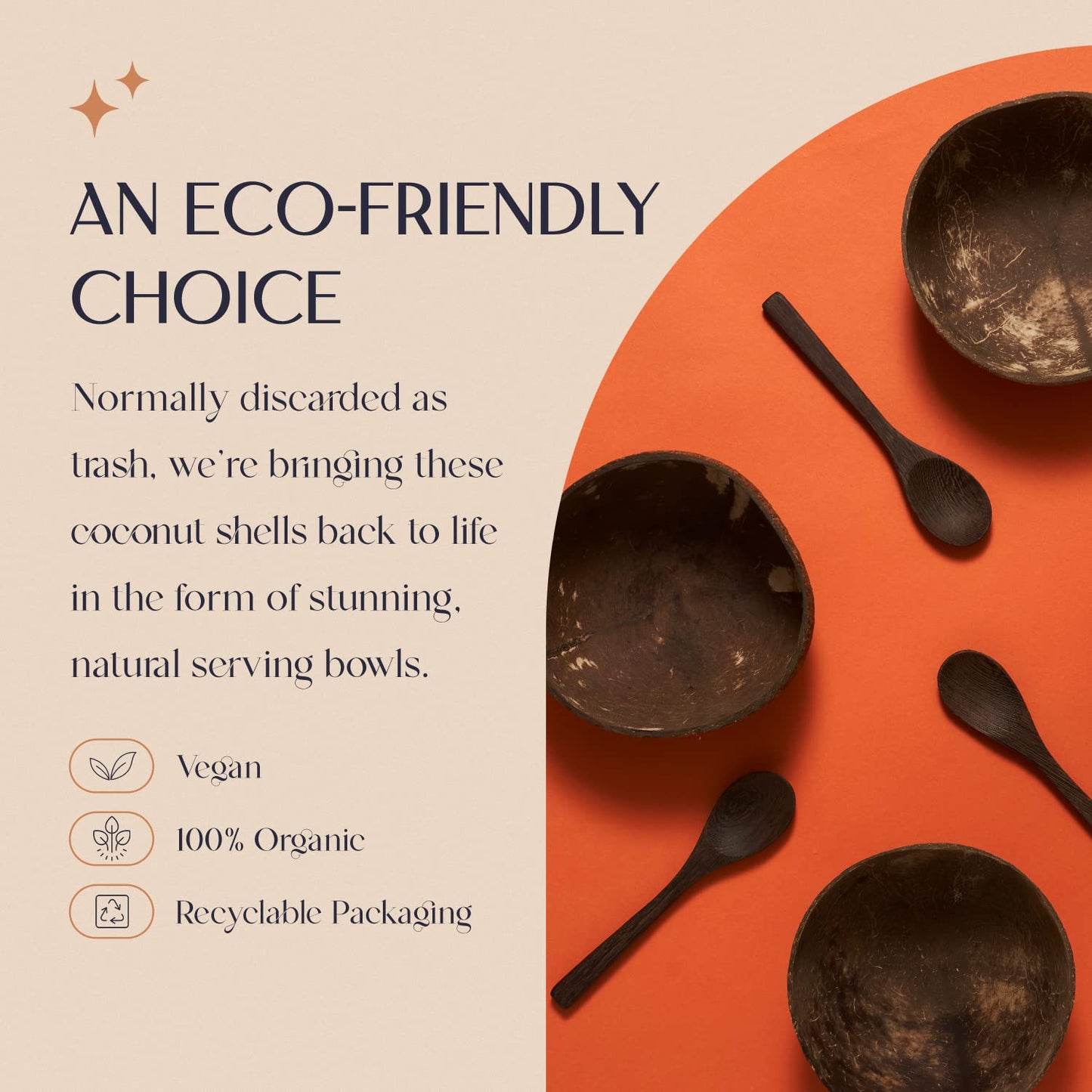 COCOBOWLCO Jumbo Polished Coconut Bowl Set with Wooden Spoons