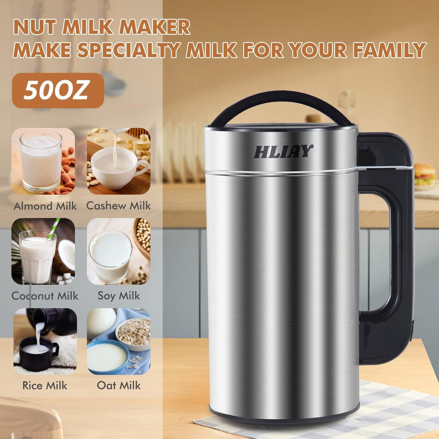 Automatic Nut Milk Maker Machine: 100% Food Grade Stainless Steel