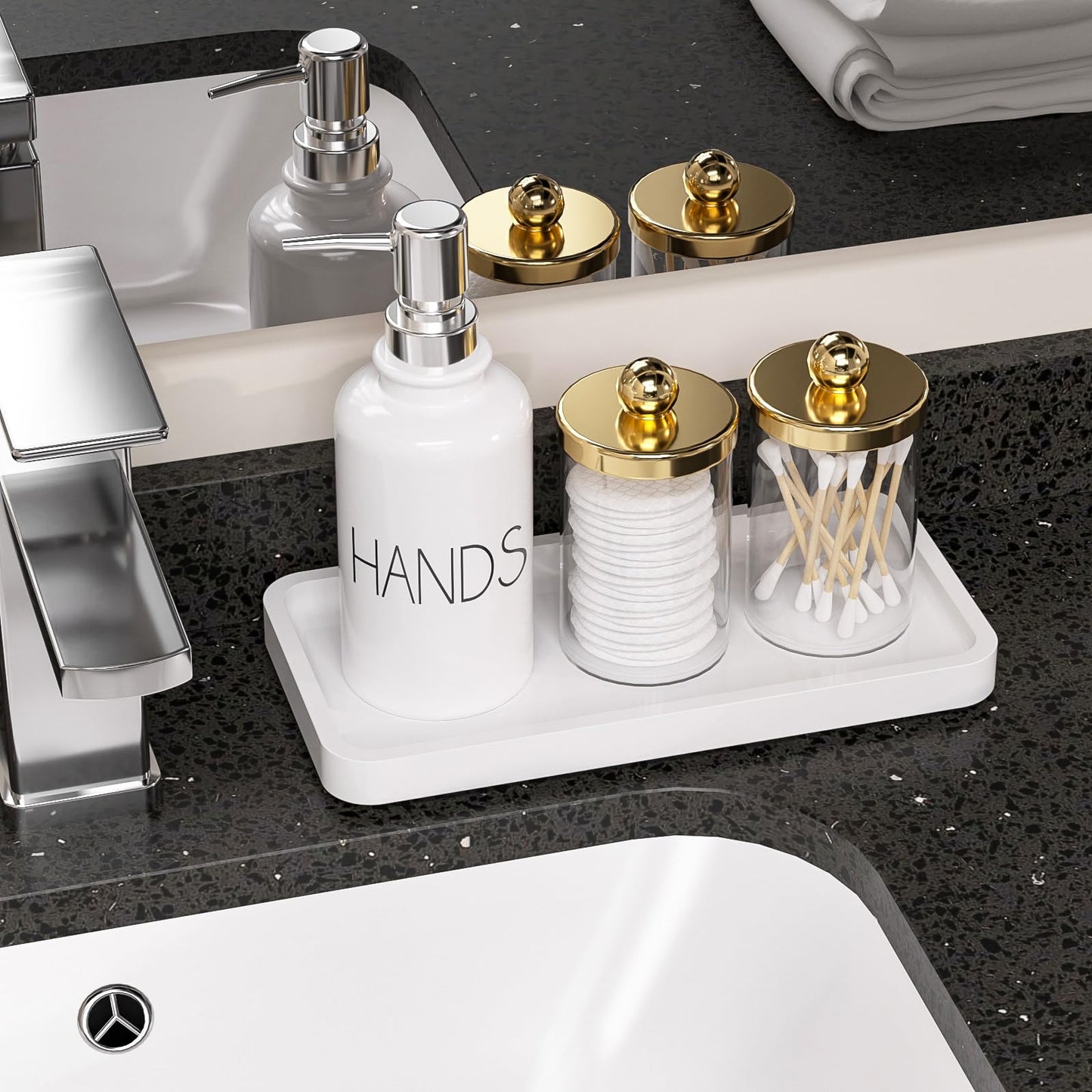 Sustainable Bamboo Bathroom Vanity Tray: Sleek Countertop Organizer