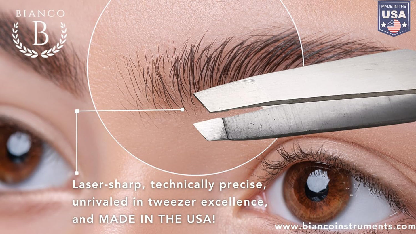 Bianco Instruments USA Stainless Tweezer Bundle: Slant & Micro Slant