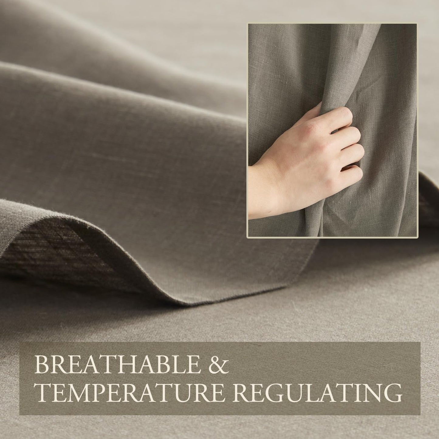 DAPU 100% Pure French Linen Sheets: Natural Normandy Flax Set