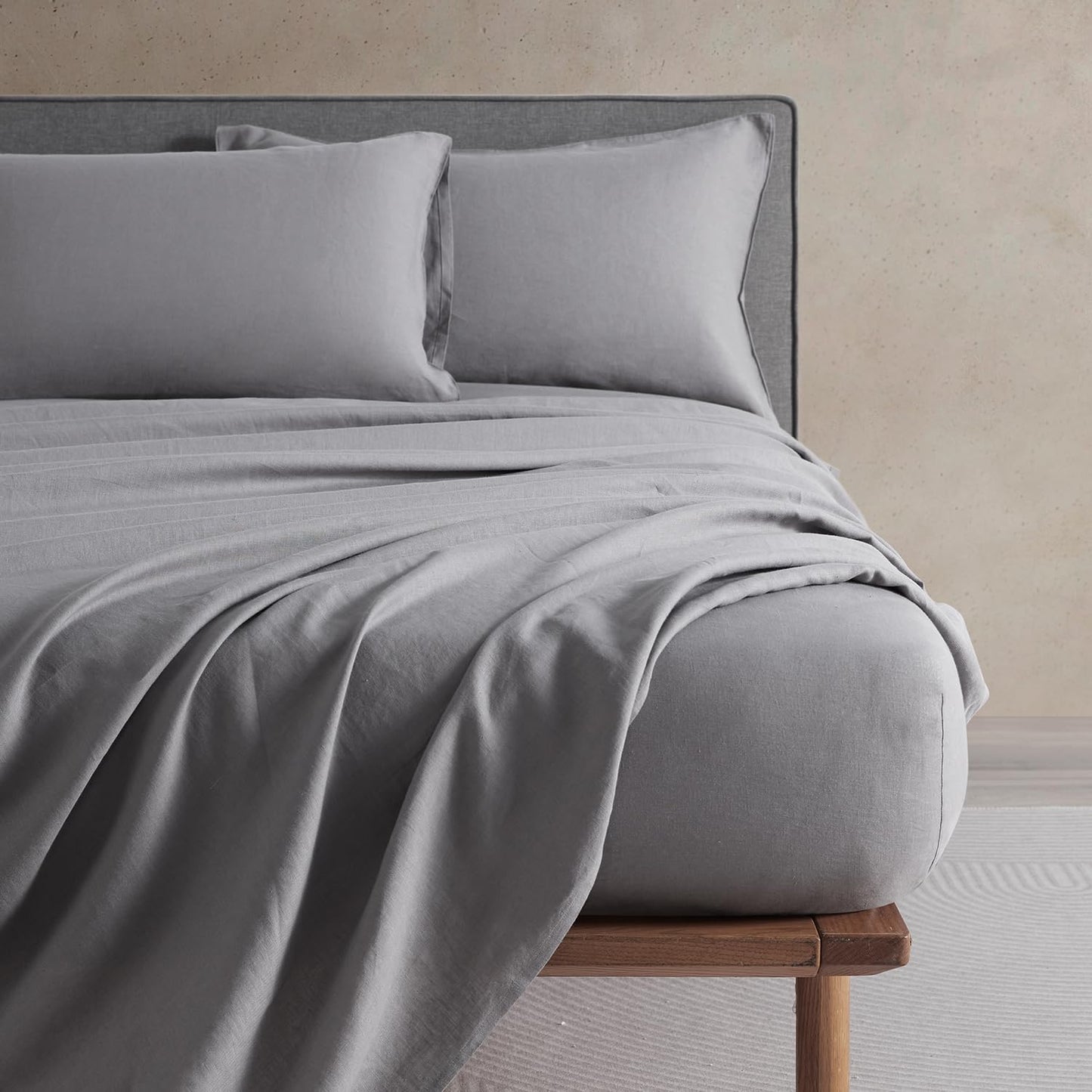 DAPU 100% Pure French Linen Sheets: Natural Normandy Flax Set