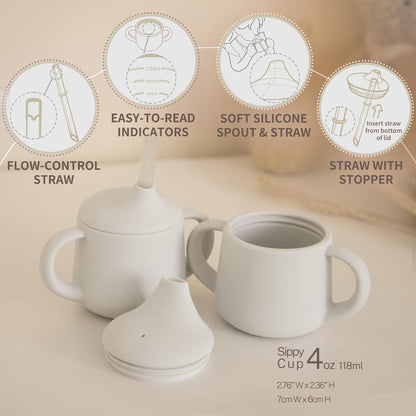 Moonkie 3-in-1 Food-Grade Silicone Training Cup (4 oz)