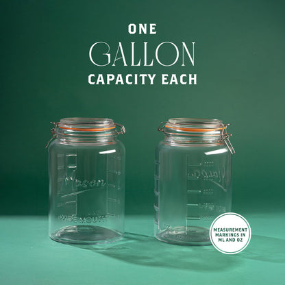 Kitchentoolz 1 Gallon Glass Mason Jar with Glass Lid