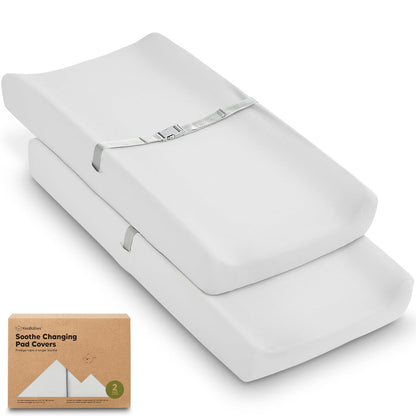 Soothe 100% GOTS-Certified Organic Cotton Changing Pad Covers (2-Pack)