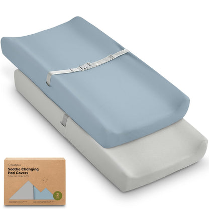 Soothe 100% GOTS-Certified Organic Cotton Changing Pad Covers (2-Pack)