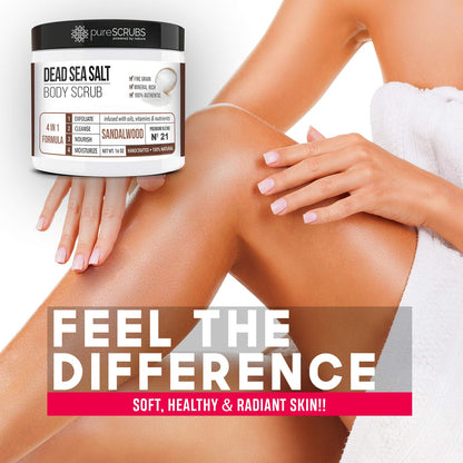 Fragrance-Free Dead Sea Salt Body Scrub, Organic Oils – pureSCRUBS Unscented