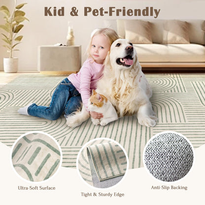 LUXRUG 6x9 OEKO-TEX Certified Modern Abstract Washable Rug
