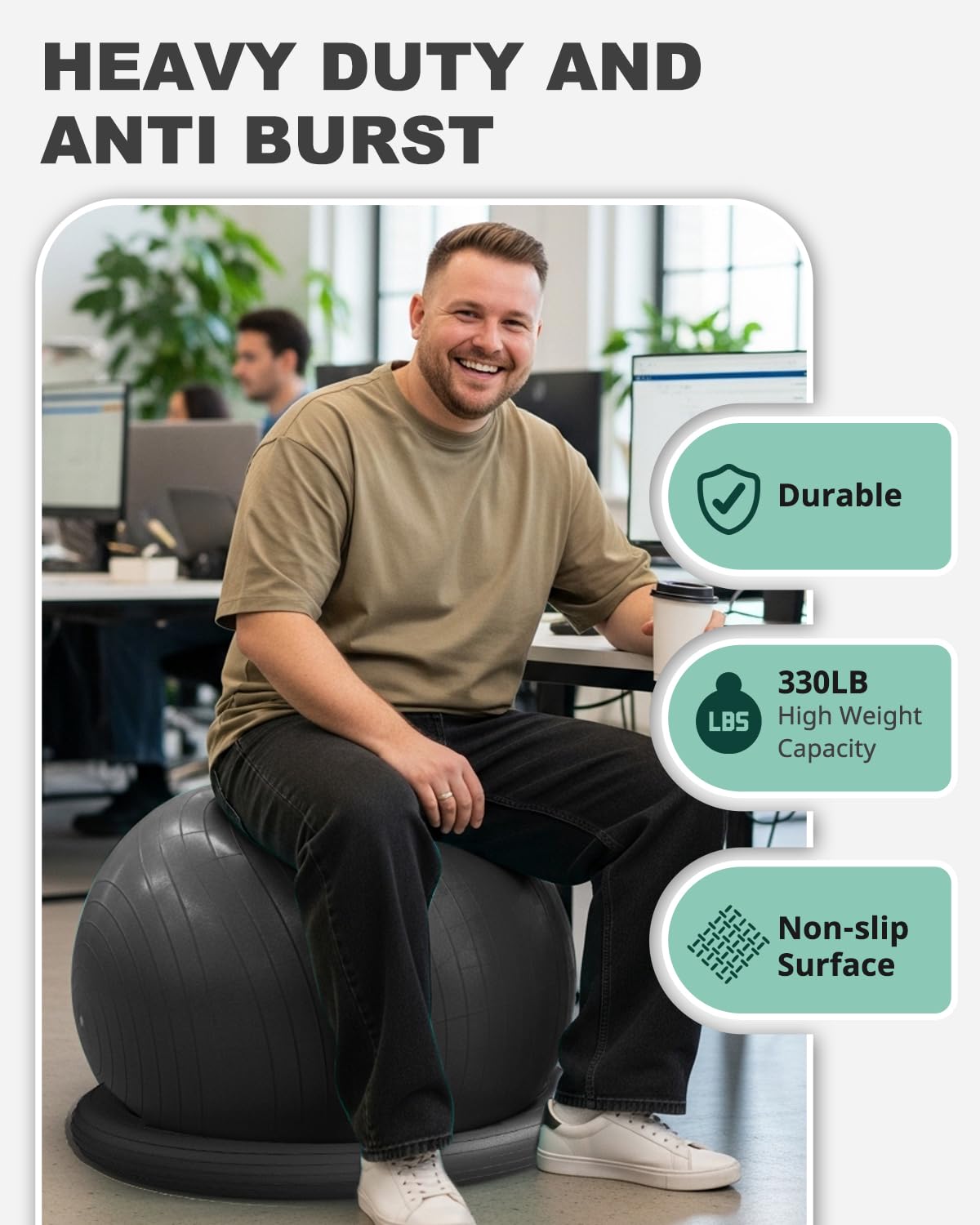 Trideer Yoga Ball Chair: Hypo-Allergenic Stability System