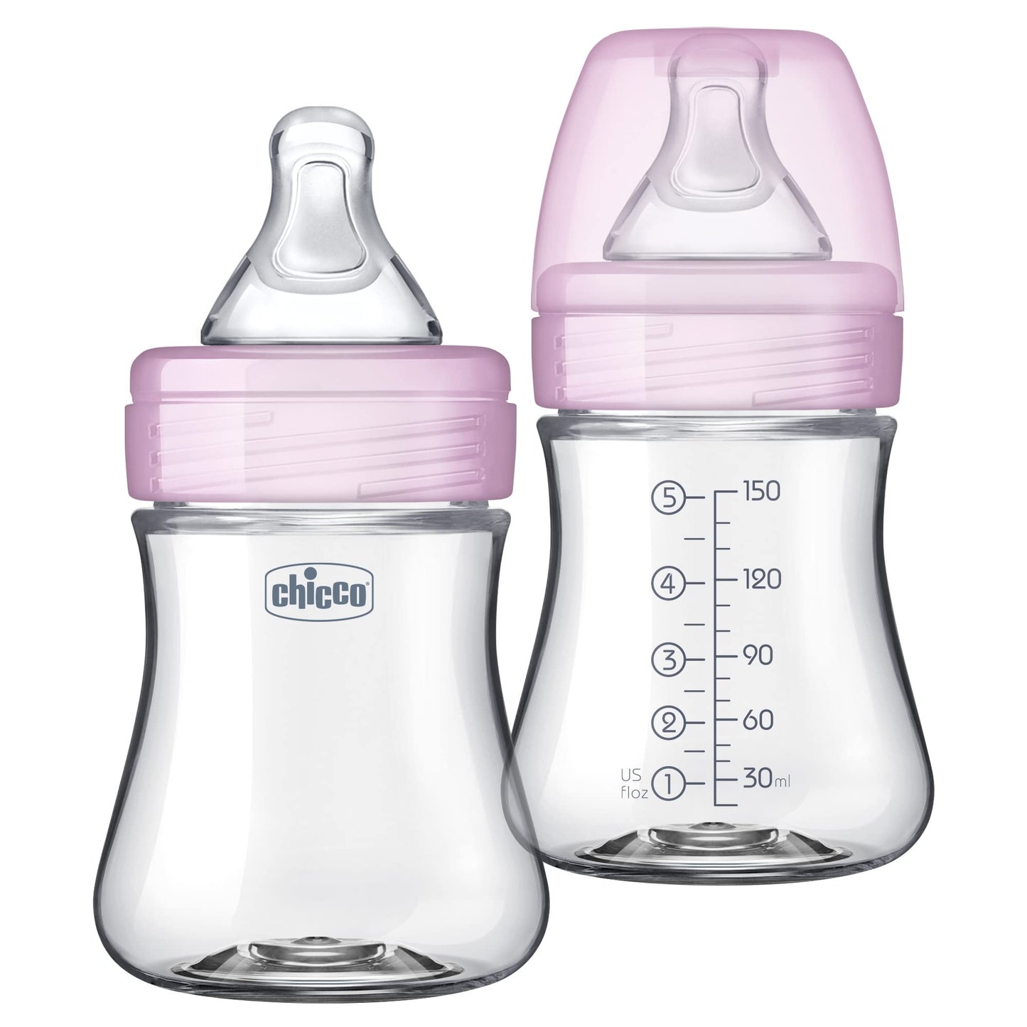 Chicco Duo 5oz Hybrid Baby Bottle with Invinci-Glass Interior (2-Pack)