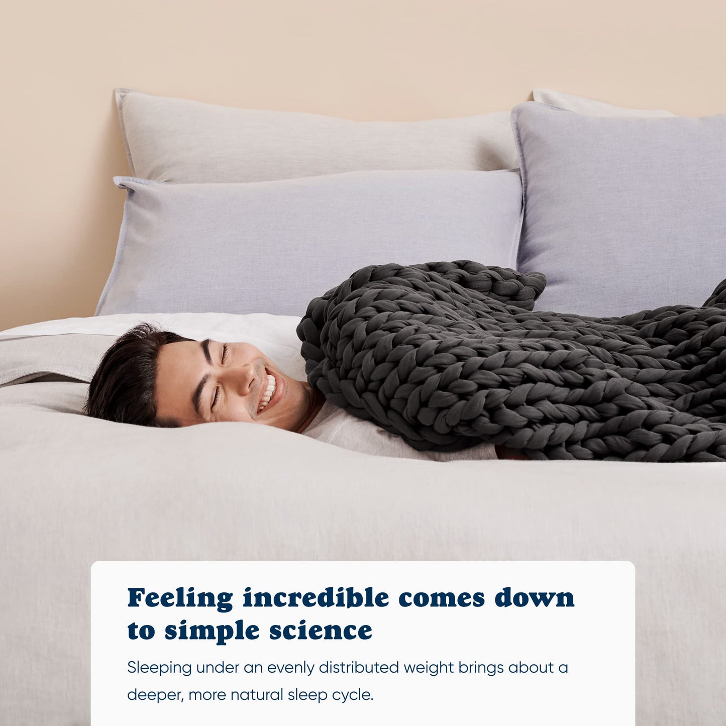 Bearaby Organic Cotton Napper: 100% Hand-Knit Weighted Blanket