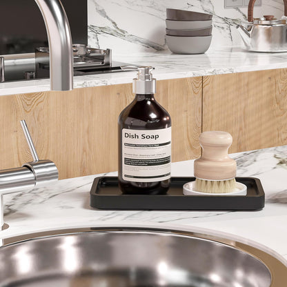 Sustainable Bamboo Bathroom Vanity Tray: Sleek Countertop Organizer