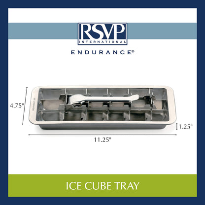 RSVP International Endurance Ice Cube Tray – Vintage-Inspired Stainless Steel, Plastic-Free