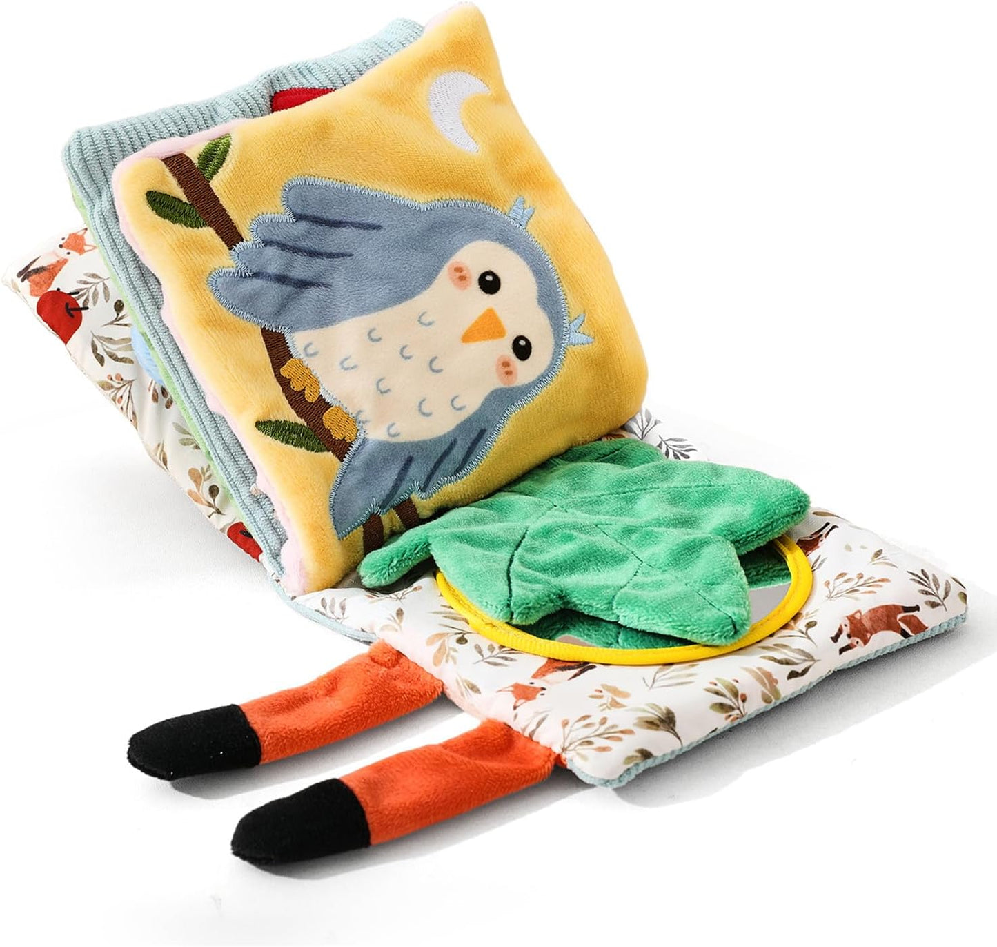 Montessori Soft Baby Book: Sensory Textures & Teether Toy