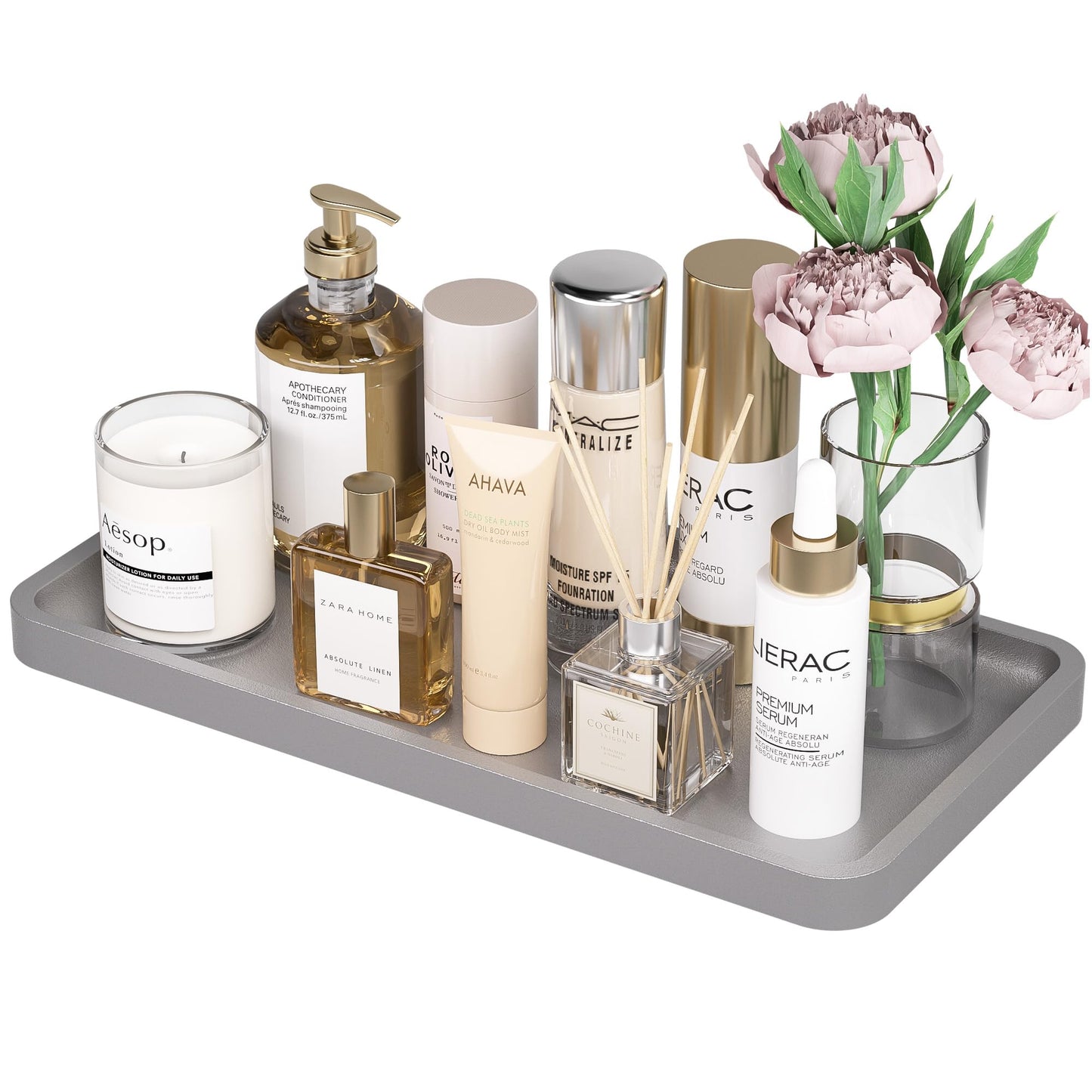 Sustainable Bamboo Bathroom Vanity Tray: Sleek Countertop Organizer