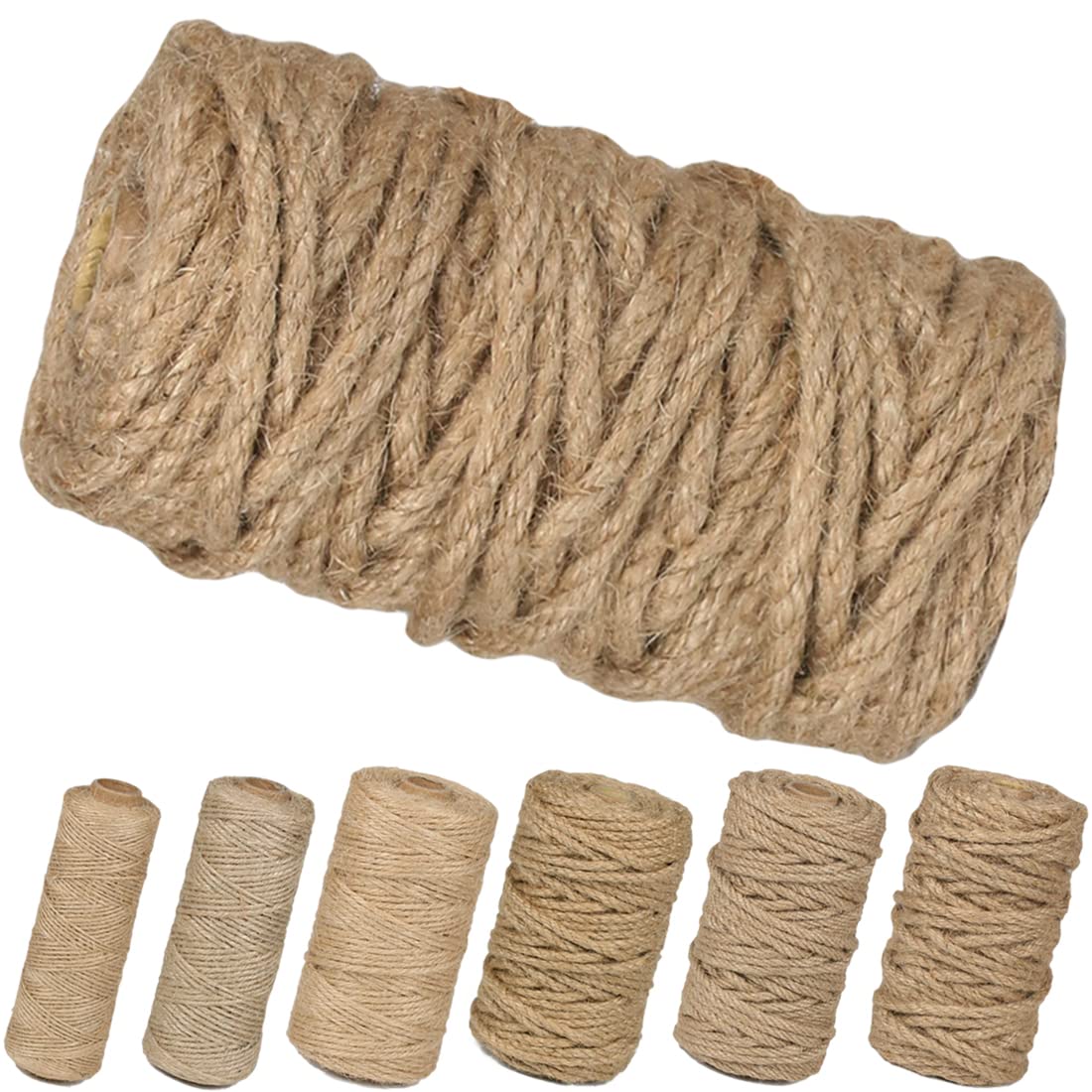 100% Natural Jute Twine: 1100 Feet of Biodegradable Cord for Zero-Waste Crafting and Gardening