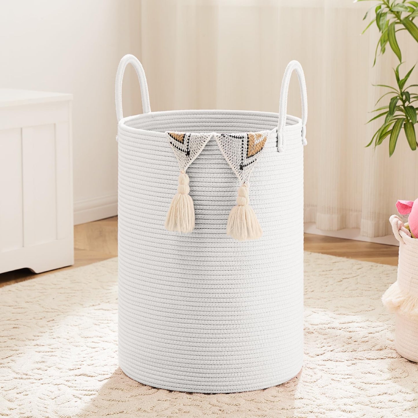 Artfeel 60L Handwoven Natural Cotton Rope Laundry Hamper