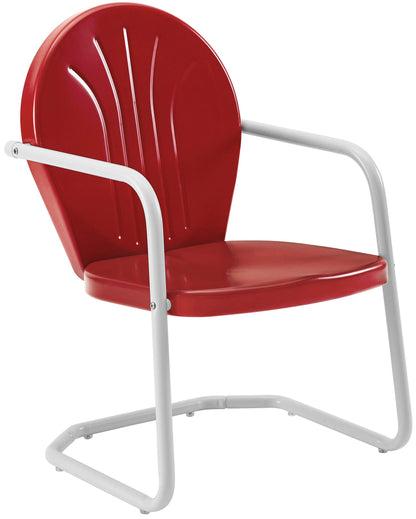 Crosley Griffith 3-Piece Retro Metal Bistro Set (Bright Red/White)