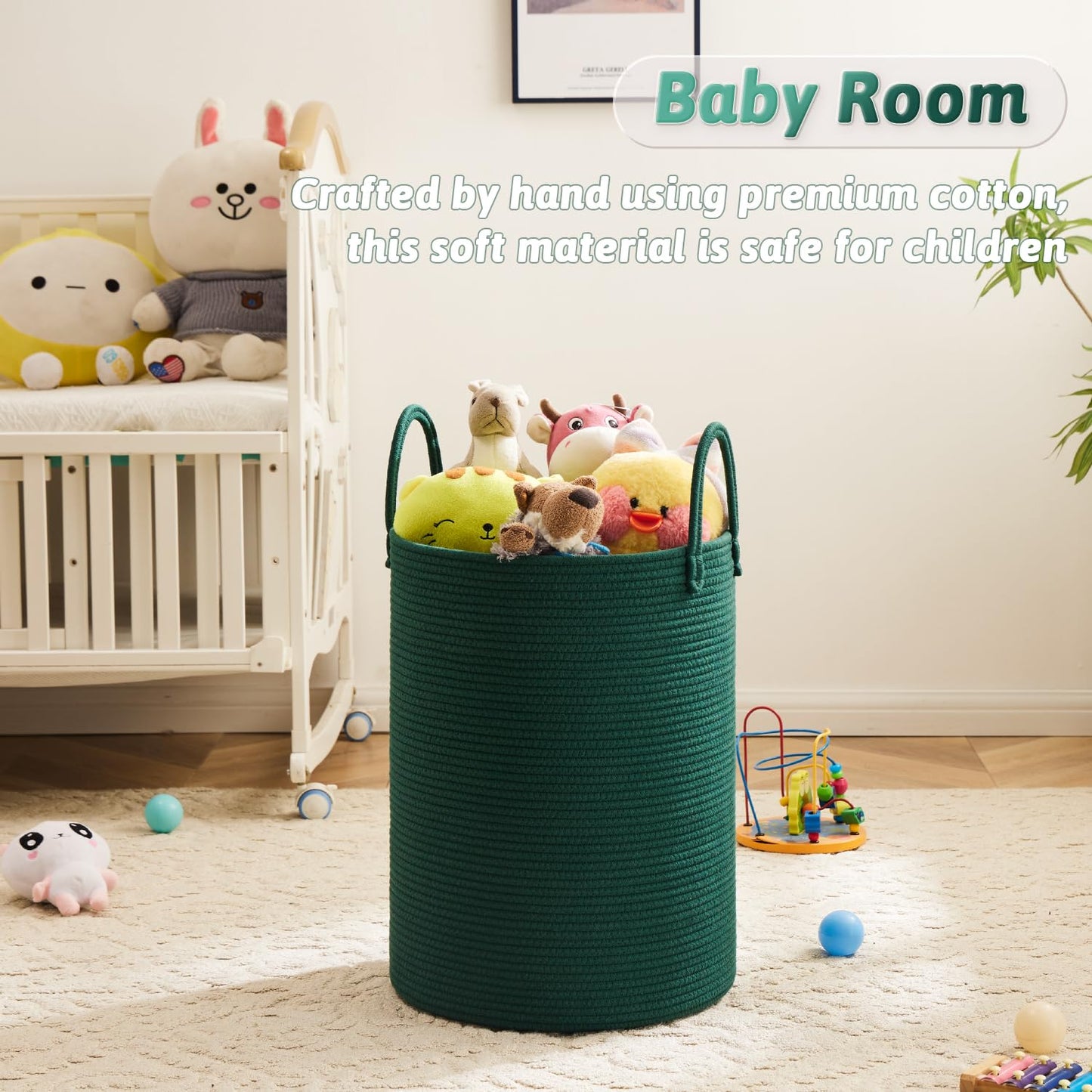 Artfeel 60L Handwoven Natural Cotton Rope Laundry Hamper
