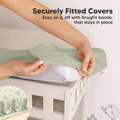 Soothe 100% GOTS-Certified Organic Cotton Changing Pad Covers (2-Pack)