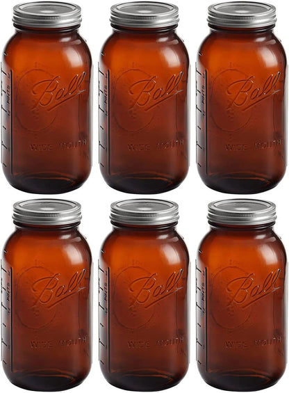 Ball Collection Elite Amber Quart Jar | TRUE Shift Glass Food Storage (32 oz)