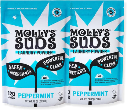 Molly’s Suds Original Laundry Detergent Powder, Chemical-Free Deep Clean for Sensitive Skin