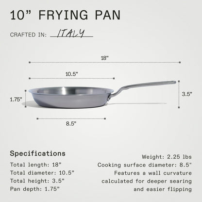 Made In 12-Inch Stainless Clad Frying Pan: Professional 5-Ply Construction, for a Lifetime of Plastic-Free Searing