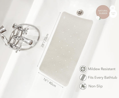 HEVEA Natural Rubber Wave Bath Mat: Plastic-Free & Biodegradable