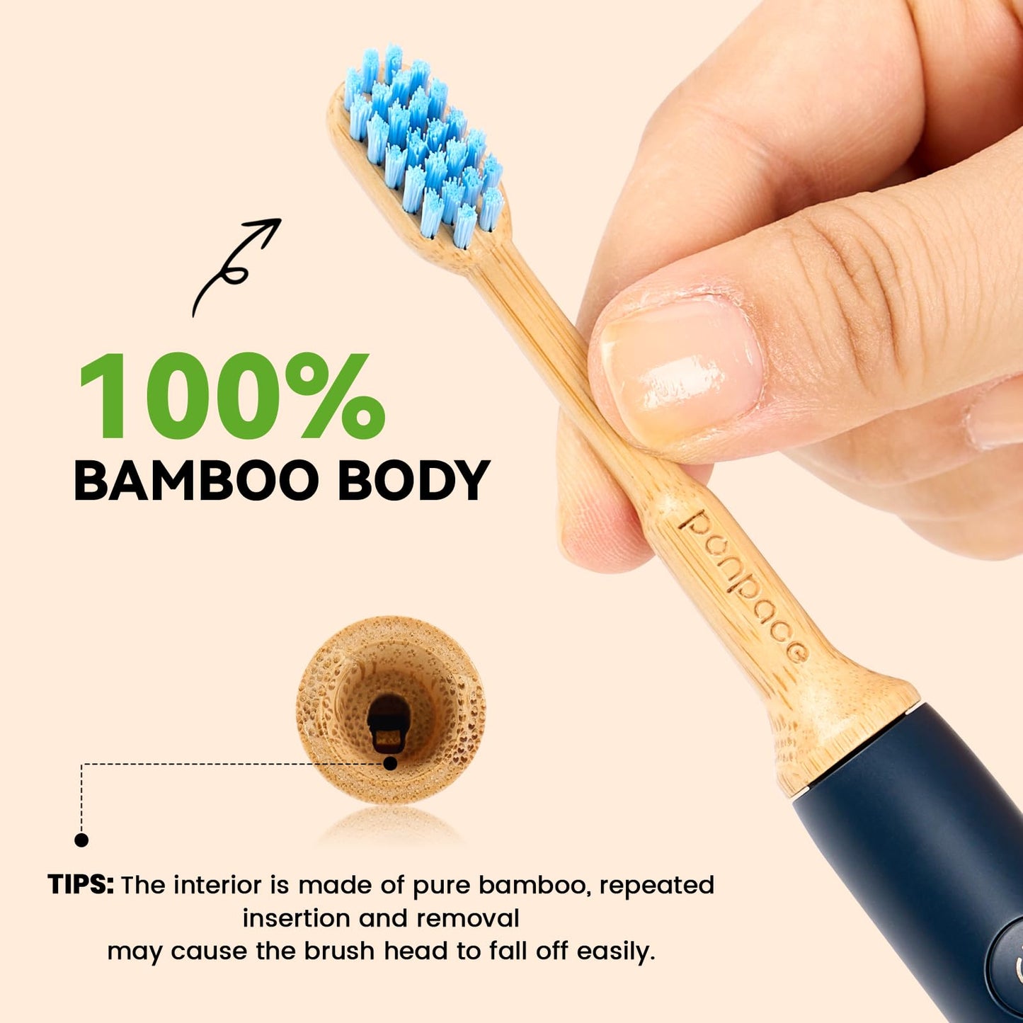 Non-Toxic Dental Care: 94% Plastic-Free Bamboo Sonicare Compatible Heads