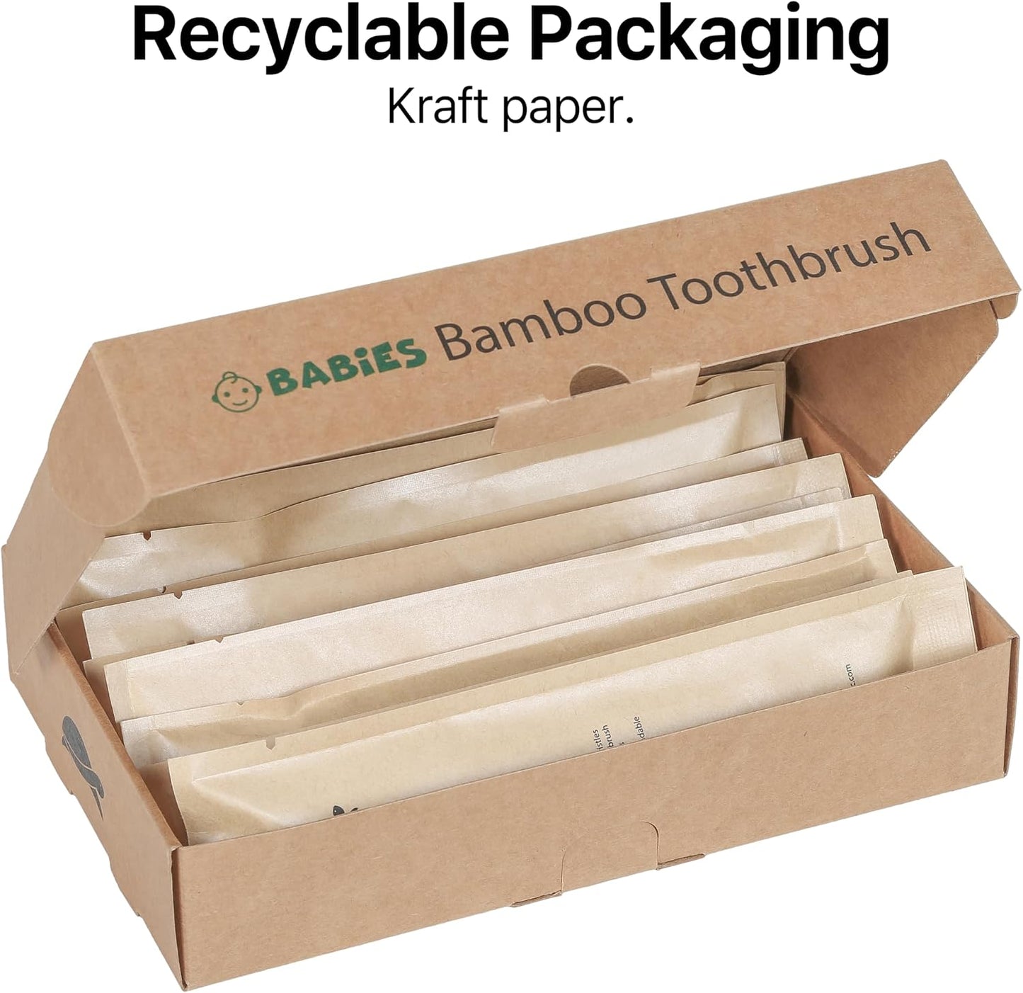 Ultra-Soft Bamboo Baby Toothbrushes, Plant-Based Bristles, Vegan – Sea Turtle (10-Pack)
