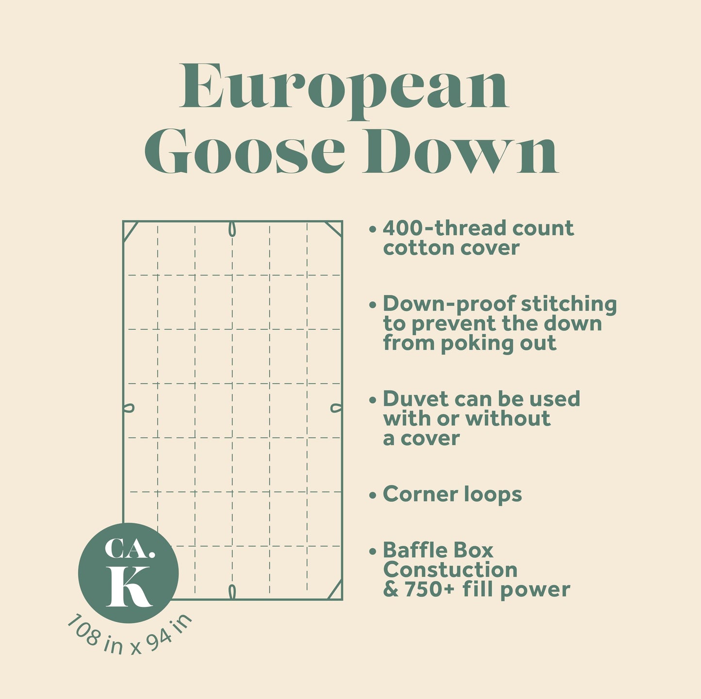 ComfyDown RoyalRest Comforter: 750+ Fill Power Luxury Goose Down