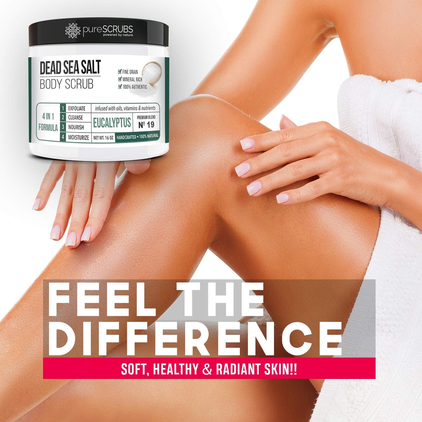 Fragrance-Free Dead Sea Salt Body Scrub, Organic Oils – pureSCRUBS Unscented