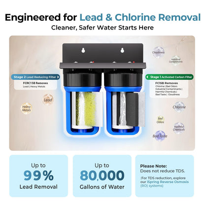 Compact Whole-House PFAS & Lead Water Filter, 2-Stage – iSpring WGB21B-PFKS