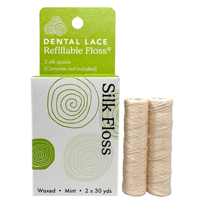 Refillable Silk Dental Floss, PFAS-Free, Glass Container – Dental Lace