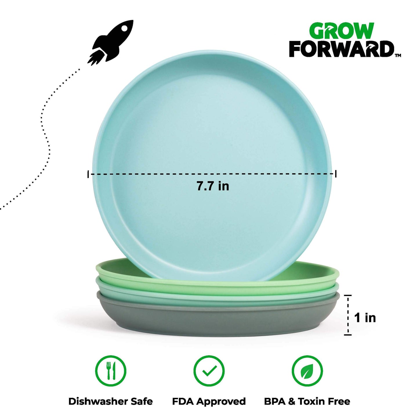 Grow Forward 8-Piece Sustainably Harvested Bamboo Kids Dinnerware Set