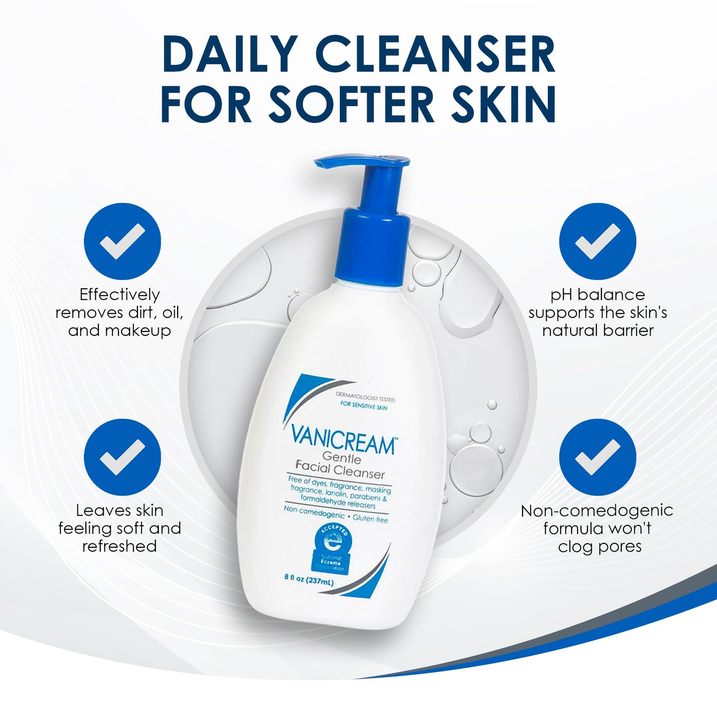 Fragrance-Free, Sulfate-Free Gentle Facial Cleanser – Vanicream