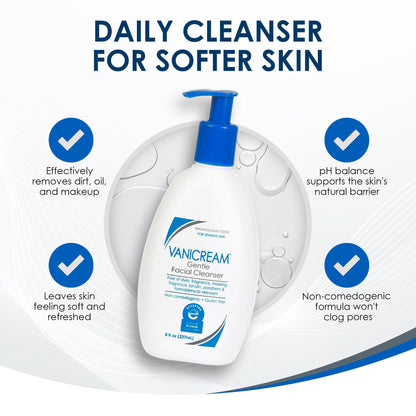 Fragrance-Free, Sulfate-Free Gentle Facial Cleanser – Vanicream
