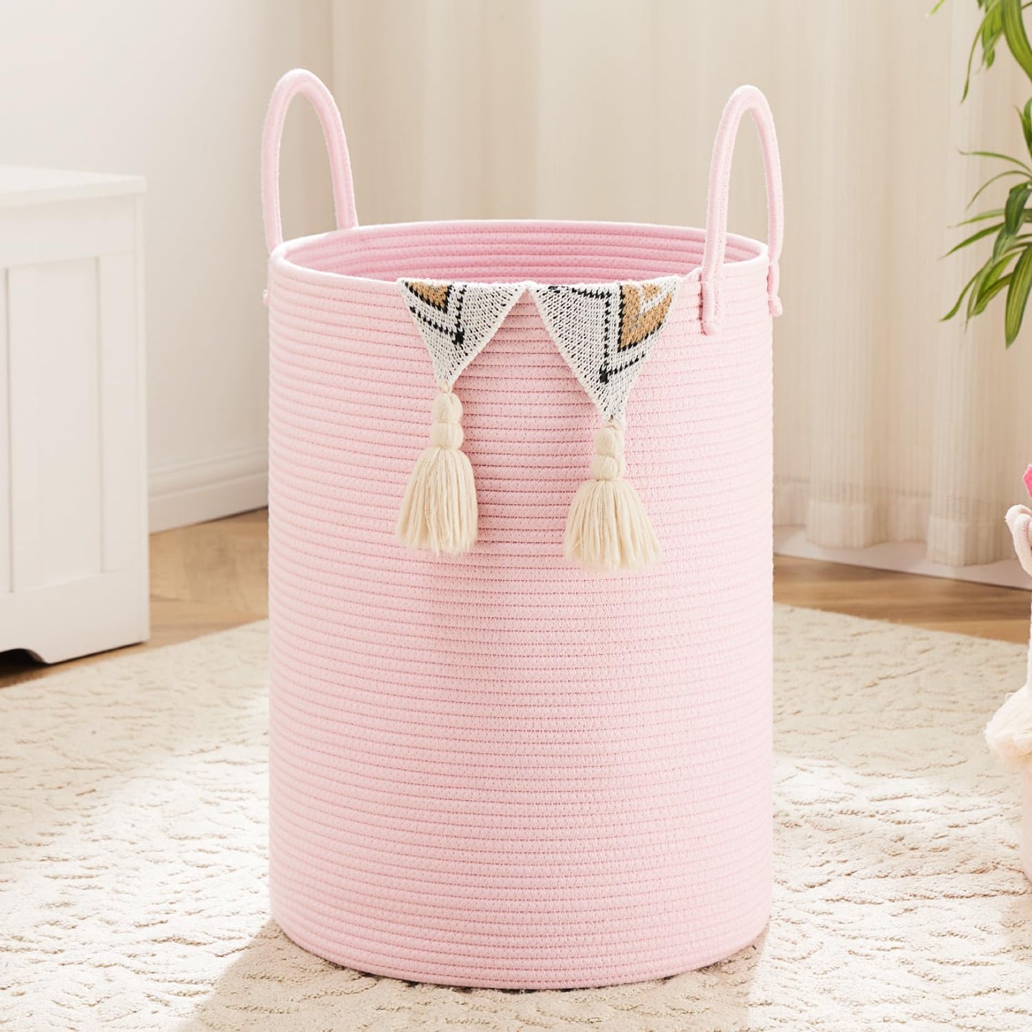 Artfeel 60L Handwoven Natural Cotton Rope Laundry Hamper
