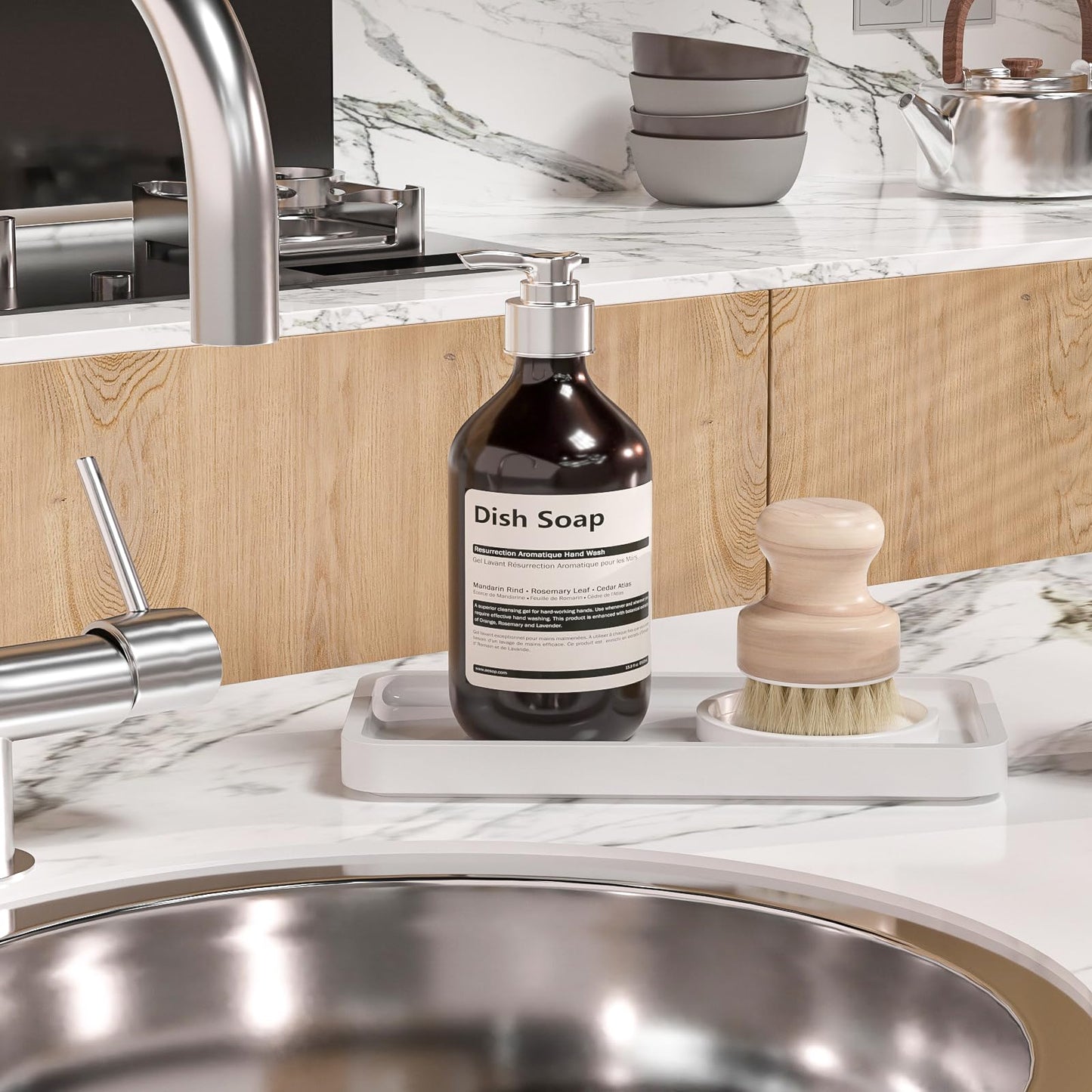 Sustainable Bamboo Bathroom Vanity Tray: Sleek Countertop Organizer